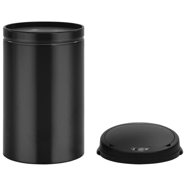 vidaXL Automatický odpadkový kôš, senzor 40 l, uhlíková oceľ, čierny – Obrázok 7