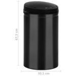 vidaXL Automatický odpadkový kôš, senzor 40 l, uhlíková oceľ, čierny – Obrázok 8