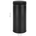 vidaXL Automatický odpadkový kôš, senzor 80 l, uhlíková oceľ, čierny – Obrázok 7