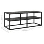 vidaXL TV skrinka čierna s čiernym mramorovým sklom 100x40x40 cm – Obrázok 6