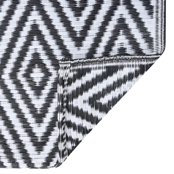 vidaXL Vonkajší koberec bielo-čierny 190x290 cm PP – Obrázok 6