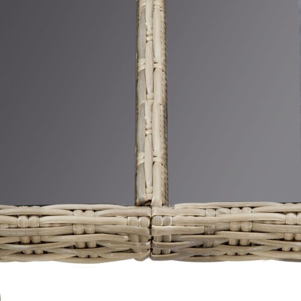 vidaXL Záhradný jedálenský stôl hnedý 200x100x74 cm sklo a polyratan – Obrázok 4