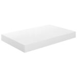 vidaXL Plávajúce nástenné police 2 ks, lesklé biele 40x23x3,8 cm, MDF – Obrázok 4