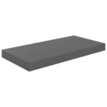 vidaXL Plávajúce nástenné police 2 ks, lesklé sivé 50x23x3,8 cm, MDF – Obrázok 4