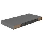 vidaXL Plávajúce nástenné police 2 ks, lesklé sivé 50x23x3,8 cm, MDF – Obrázok 7