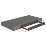 vidaXL Plávajúce nástenné police 2 ks, lesklé sivé 50x23x3,8 cm, MDF – Obrázok 8