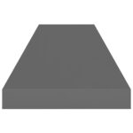 vidaXL Plávajúce nástenné police 4 ks, lesklé sivé 90x23,5x3,8 cm, MDF – Obrázok 6