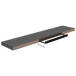 vidaXL Plávajúce nástenné police 4 ks, lesklé sivé 120x23,5x3,8cm, MDF – Obrázok 8