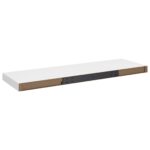 vidaXL Plávajúce nástenné police 2 ks, biele 80x23,5x3,8 cm, MDF – Obrázok 7