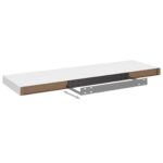 vidaXL Plávajúce nástenné police 2 ks, biele 80x23,5x3,8 cm, MDF – Obrázok 8