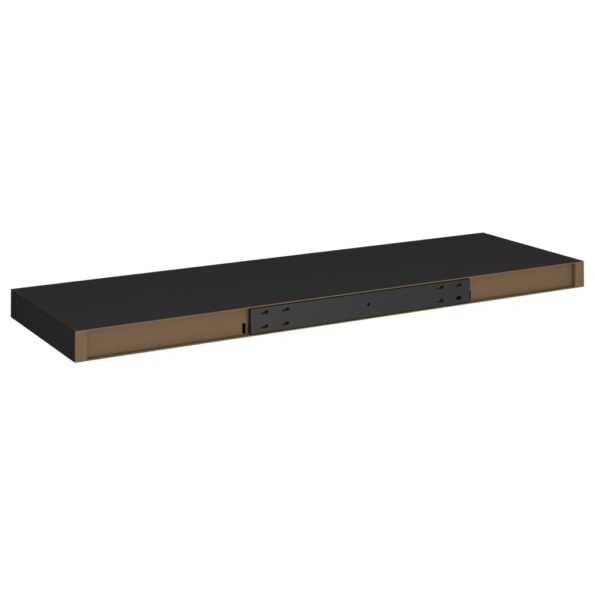 vidaXL Plávajúce nástenné police 2 ks, čierne 80x23,5x3,8 cm, MDF – Obrázok 7