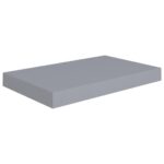 vidaXL Plávajúce nástenné police 2 ks, sivé 40x23x3,8 cm, MDF – Obrázok 4