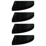 vidaXL Plávajúce rohové police 4 ks, lesklé čierne 35x35x3,8 cm, MDF – Obrázok 2