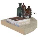 vidaXL Plávajúce rohové police 4 ks, dubové 35x35x3,8 cm, MDF – Obrázok 3