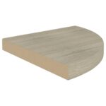 vidaXL Plávajúce rohové police 4 ks, dubové 35x35x3,8 cm, MDF – Obrázok 5