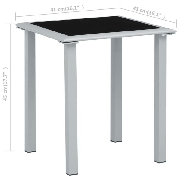 VXL8720286086940_g_en_hd_3.jpg vidaXL Záhradný stôl čierny a strieborný 41x41x45 cm oceľ a sklo – Obrázok 4