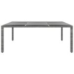 vidaXL Záhradný stôl 200x150x75 cm tvrdené sklo a polyratan sivý – Obrázok 2