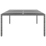 vidaXL Záhradný stôl 200x150x75 cm tvrdené sklo a polyratan sivý – Obrázok 3
