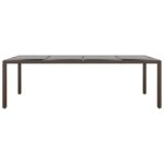 vidaXL Záhradný stôl so sklenenou doskou hnedý polyratan – Obrázok 2