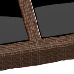 vidaXL Záhradný stôl so sklenenou doskou hnedý polyratan – Obrázok 4