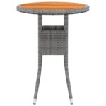 vidaXL Záhradný stôl Ø60x75 cm akáciové drevo a polyratan sivý – Obrázok 3