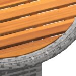 vidaXL Záhradný stôl Ø60x75 cm akáciové drevo a polyratan sivý – Obrázok 4