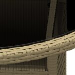 vidaXL Záhradný stôl Ø80x75 cm tvrdené sklo a polyratan béžový – Obrázok 3