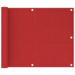 vidaXL Balkónová markíza červená 75x300 cm HDPE