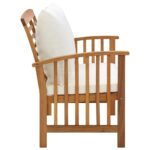 vidaXL Záhradná lavička s podložkami 119 cm, akáciový masív – Obrázok 3