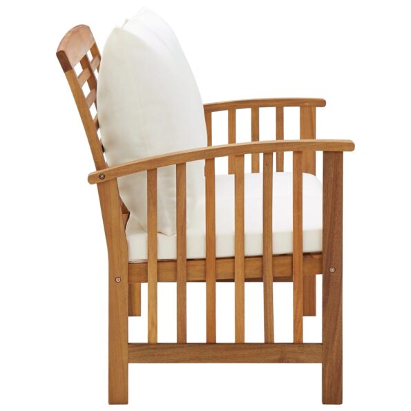 vidaXL Záhradná lavička s podložkami 119 cm, akáciový masív – Obrázok 3