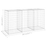 vidaXL Gabiónová stena s krytmi, pozinkovaná oceľ 200x60x100 cm – Obrázok 6