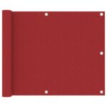 vidaXL Balkónová markíza, červená 75x600 cm, oxfordská látka