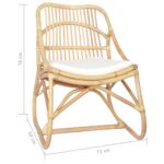 vidaXL Ratanová stolička ľan – Obrázok 6