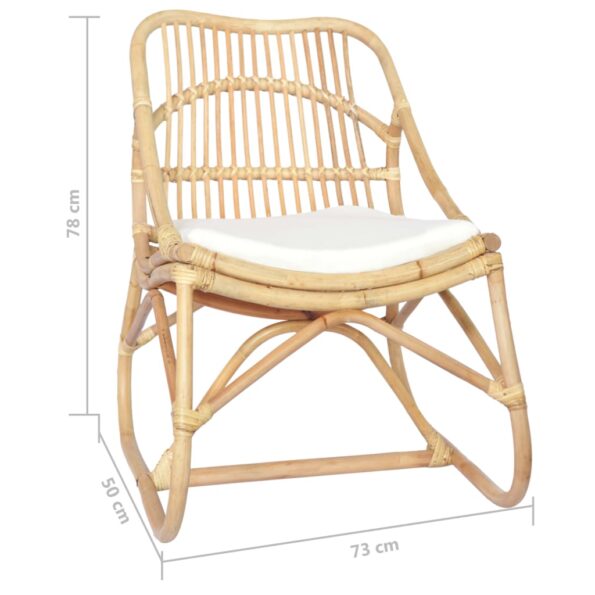 vidaXL Ratanová stolička ľan – Obrázok 6
