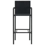 vidaXL Barové stoličky 4 ks čierne polyratan – Obrázok 3