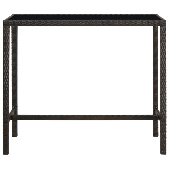 VXL8720286146637_g_en_hd_1.jpg vidaXL Záhradný barový stôl hnedý 130x60x110 cm polyratan a sklo – Obrázok 2
