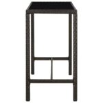 vidaXL Záhradný barový stôl hnedý 130x60x110 cm polyratan a sklo – Obrázok 3