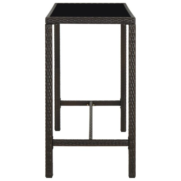VXL8720286146637_g_en_hd_2.jpg vidaXL Záhradný barový stôl hnedý 130x60x110 cm polyratan a sklo – Obrázok 3