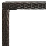 vidaXL Záhradný barový stôl hnedý 130x60x110 cm polyratan a sklo – Obrázok 4