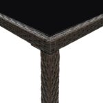 vidaXL Záhradný barový stôl hnedý 130x60x110 cm polyratan a sklo – Obrázok 5