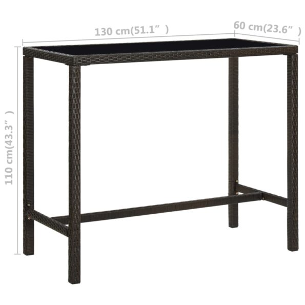 VXL8720286146637_g_en_hd_5.jpg vidaXL Záhradný barový stôl hnedý 130x60x110 cm polyratan a sklo – Obrázok 6