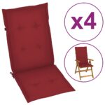 vidaXL Podložky na záhradné stoličky, vysoké operadlo 4 ks 120x50x3 cm – Obrázok 2