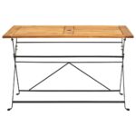 vidaXL Skladací záhradný stôl 120x70x74 cm, akáciový masív – Obrázok 2