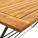 vidaXL Skladací záhradný stôl 120x70x74 cm, akáciový masív – Obrázok 5
