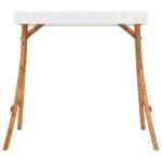 vidaXL Rám hojdačky+krémová strieška, ohýbaný masív, tíkový povrch – Obrázok 4