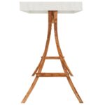 vidaXL Rám hojdačky+krémová strieška, ohýbaný masív, tíkový povrch – Obrázok 5