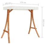 vidaXL Rám hojdačky+krémová strieška, ohýbaný masív, tíkový povrch – Obrázok 6