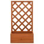 vidaXL Záhradný kvetináč s mriežkou oranžový 50x25x90 cm masívne jedľové drevo – Obrázok 2