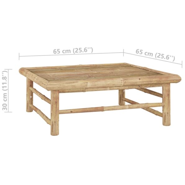 vidaXL 3-dielna záhradná sedacia súprava s tmavosivými podložkami bambus – Obrázok 9