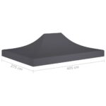 vidaXL Strecha na párty stan 4x3 m, antracitová 270 g/m² – Obrázok 6